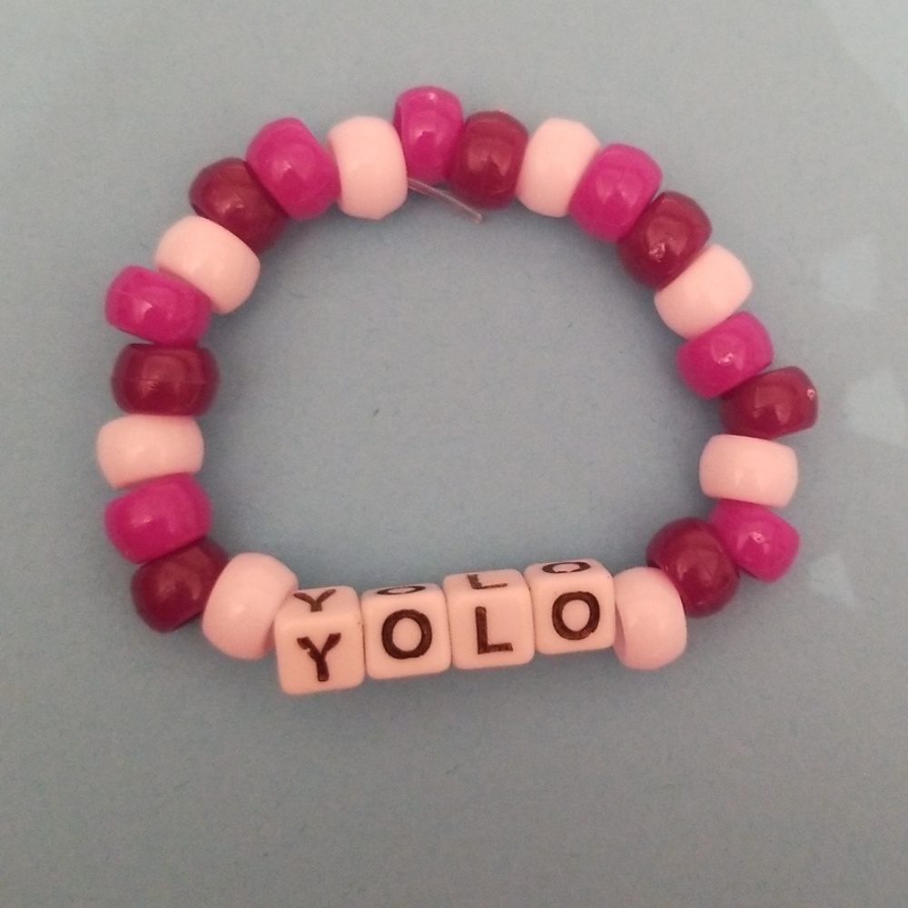 "Yolo" stretchy bead bracelet